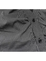 Tmavě modrá pruhovaná halenka s krátkými rukávy model 18462754 - Forget me not FASHION Tmavě modrá pruhovaná halenka s krátkými rukávy model 18462754 - Forget me not FASHION