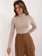 Dámska bavlnená blúzka s rolákom béžová (M02527B)