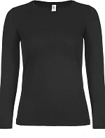 B&C #E150 LSL /women Dámske tričko s dlhým rukávom 01.006T čierne