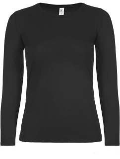 B&C #E150 LSL /women Dámske tričko s dlhým rukávom 01.006T čierne