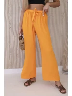 Široké nohavice v páse oranžové Široké nohavice v páse oranžové
