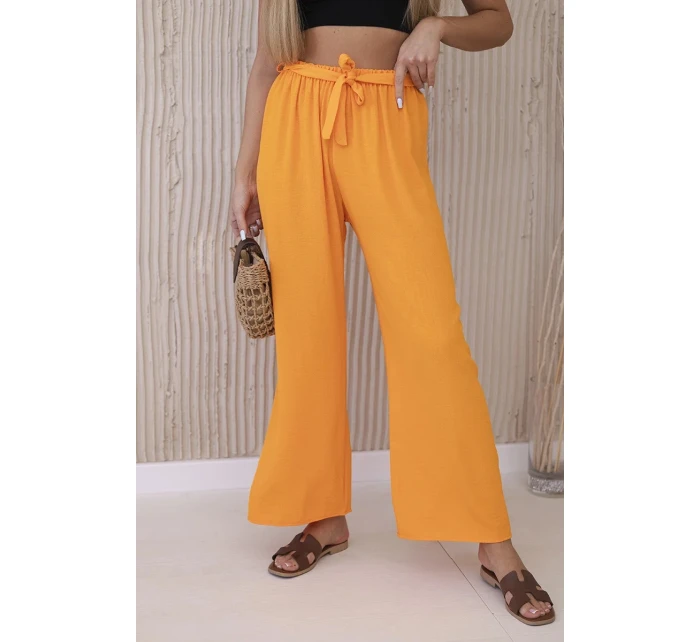 Široké nohavice v páse oranžové Široké nohavice v páse oranžové