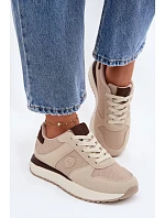 Dámské tenisky na platformě Big Star TT274275 Béžové Dámské tenisky na platformě Big Star TT274275 Béžové