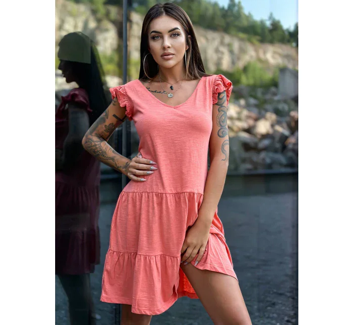 Sukienka TW SK model 18798994 koralowy - FPrice Sukienka TW SK model 18798994 koralowy - FPrice