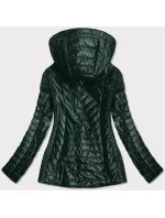 Zelená dámska bunda s ozdobnou podšívkou (MM21)