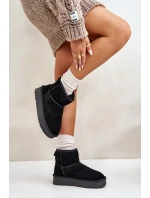 Dámské semišové zimní boty na platformě nad černé model 21670448 - Boto