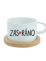 ZAS_RÁNO - bílý hrníček makronka 200 ml