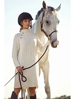 Dámske svetrové šaty M635 beige - Made Of Emotion
