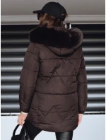 Dámská zimní prošívaná bunda s kapucí hnědá Dstreet model 21993708 - FashionStreet Dámská zimní prošívaná bunda s kapucí hnědá Dstreet model 21993708 - FashionStreet