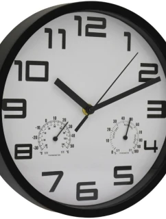 NÁSTENNÉ HODINY 25 CM S TEPLOMEROM BIELE