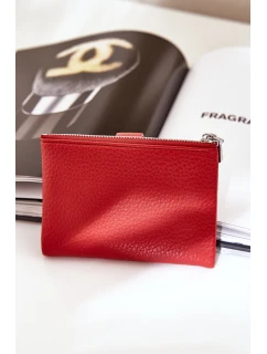 Eko Skórzany Portfel Damski Czerwony Bronica