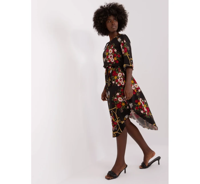 Sukienka LK SK model 18729779 czarno czerwony - FPrice Sukienka LK SK model 18729779 czarno czerwony - FPrice