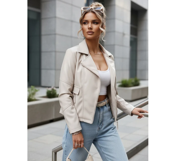 FashionStreet dámske krátke kožené topánky Ramones light beige TY5630