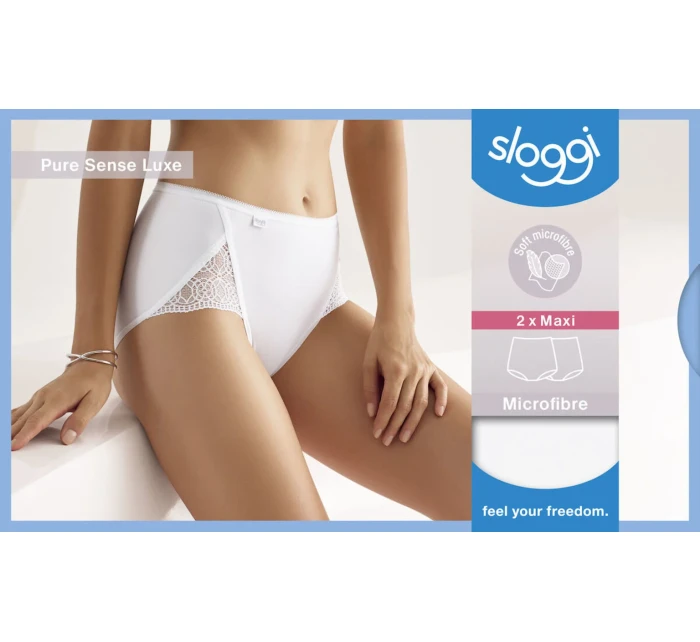 Dámské kalhotky Sloggi Pure Sense Luxe Maxi C2P bílé Dámské kalhotky Sloggi Pure Sense Luxe Maxi C2P bílé