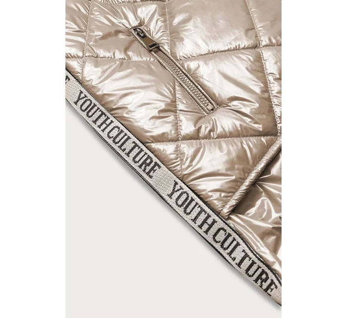 Lesklá béžová dámska vesta (AG3-02)