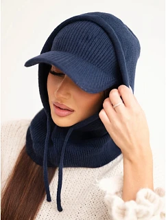 Dámská souprava čepice s kapucí modrý model 22385015 - K-Fashion