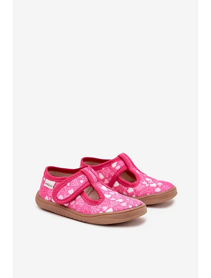 Pohodlné Pantofle Barefoot Dívčí S Na Suchý Zip Fuchsie model 21705520 - Milami