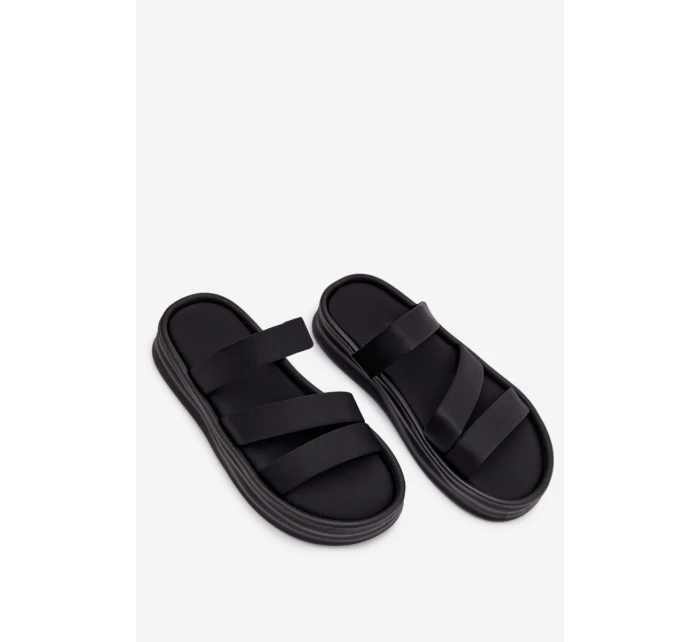 dámské pantofle na platformě s pásky Černé model 21943290 - Boto dámské pantofle na platformě s pásky Černé model 21943290 - Boto