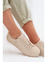 Dámske tenisky z eko kože Big Star TT274019 Beige