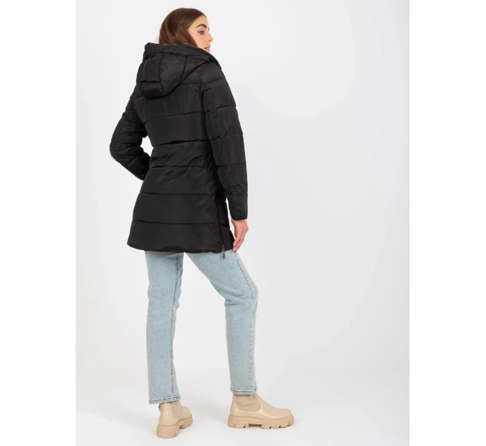 Dámska bunda NM KR L22 9872 .93 čierna a béžová Dámska bunda NM KR L22 9872 .93 čierna a béžová