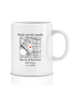 Personalizovaný klasický bílý hrníček s mapou