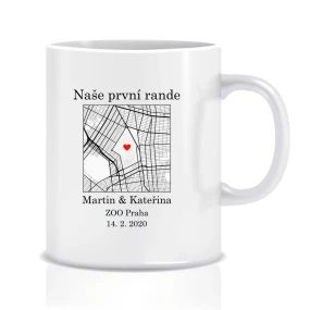 Personalizovaný klasický bílý hrníček s mapou