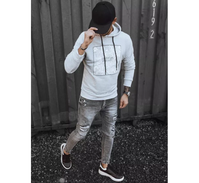 Pánska sivá mikina FashionStreet BX5468