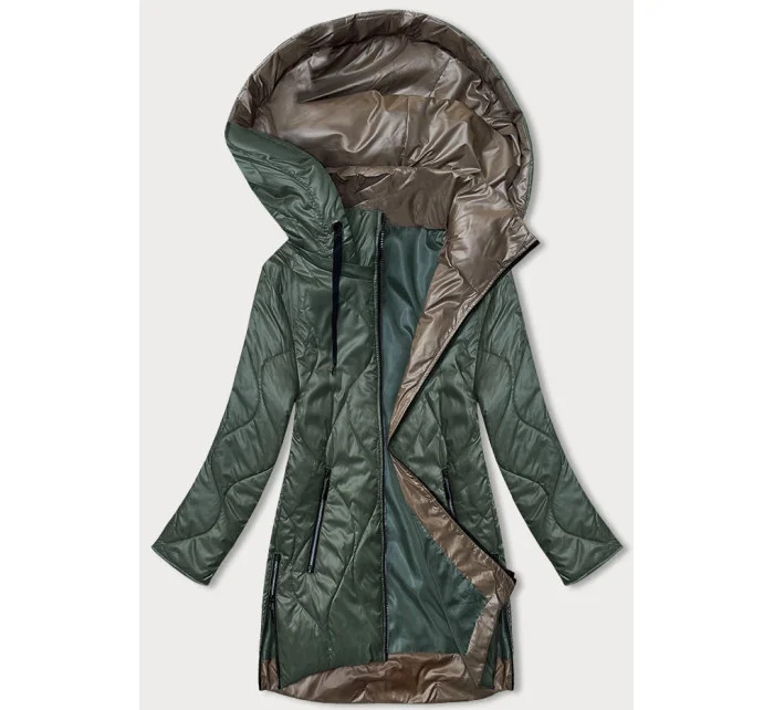 Tmavě zelená dámská bunda s odepínací kapucí model 18851537 - S'WEST