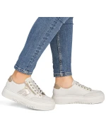 Dámske kožené tenisky na platforme béžovej farby Rieker M1912-80