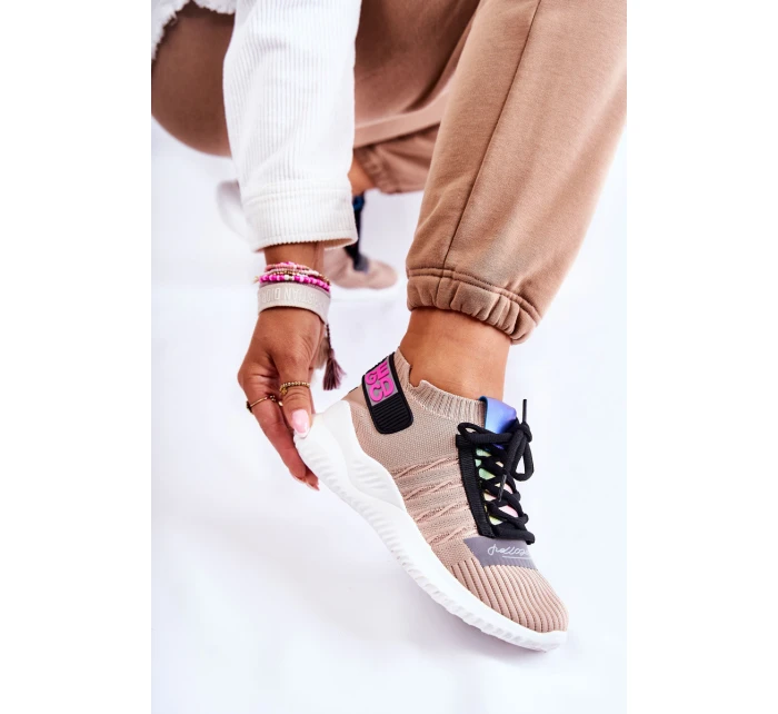 Damskie Wsuwane Sportowe Buty Sneakersy Beżowe Klayra