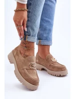 Dámské semišové polobotky s ozdobou Bežové model 21630042 - Laura Messi