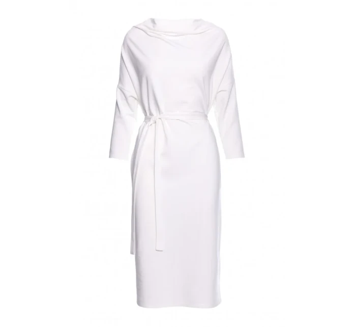 S403 Pletené šaty v nadmernej veľkosti - ecru