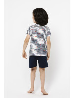 Chlapčenské pyžamo Korfu, krátky rukáv, krátke nohavice - potlač/navy blue
