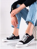 Jedinečné černé tenisky dámské bez podpatku Jedinečné černé tenisky dámské bez podpatku