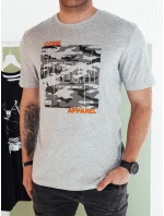 Pánske sivé tričko s FashionStreet RX5455