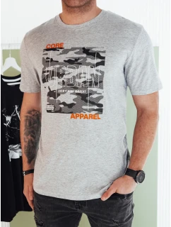 Pánske sivé tričko s FashionStreet RX5455