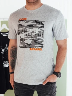 Pánske sivé tričko s FashionStreet RX5455