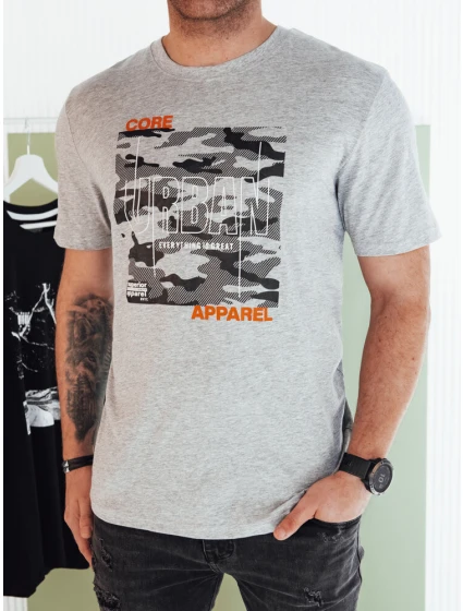 Pánske sivé tričko s FashionStreet RX5455