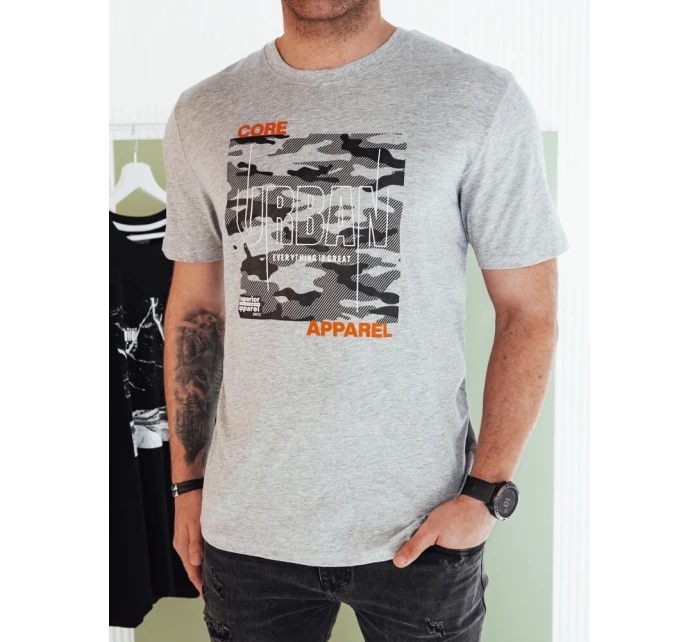 Pánske sivé tričko s FashionStreet RX5455