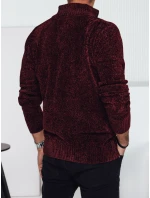 Pánsky bordový sveter bez gombíkov FashionStreet WX2233