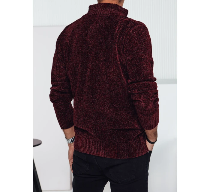 Pánsky bordový sveter bez gombíkov FashionStreet WX2233