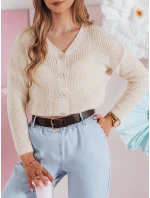 Dámský žebrovaný svetr oversize ecru Dstreet model 21986099 - FashionStreet