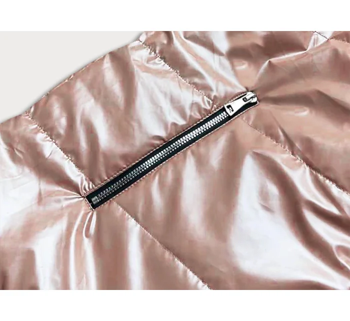 Béžová dámska rozšírená obojstranná vesta (B8005-51)