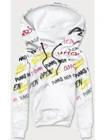 Bílá pánská mikina s potiskem model 18406772 - J.STYLE