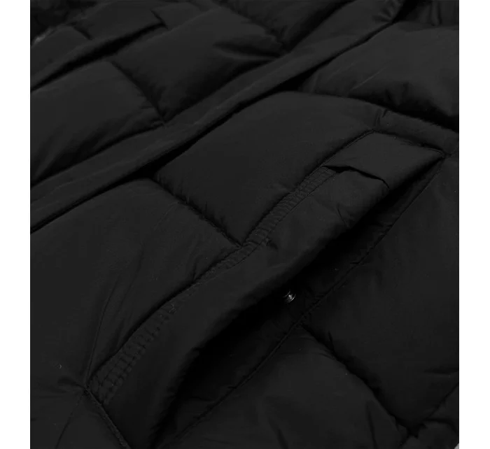 Zimowa kurtka damska z kapturem czarna model 21247792 - Glakate Zimowa kurtka damska z kapturem czarna model 21247792 - Glakate