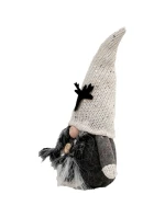 DEKORATÍVNY ŠKRIATOK 25CM S FLITRAMI SIVÁ DIEVČINA