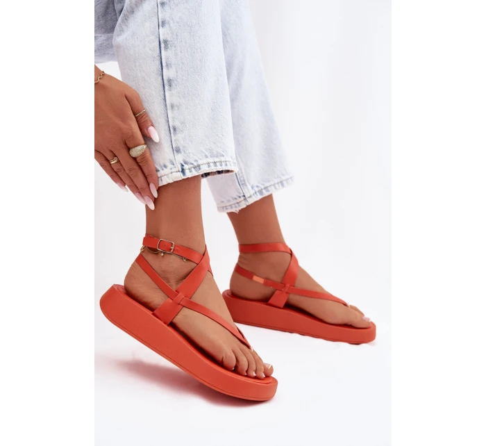 Dámské žabky na platformě oranžové Gelira