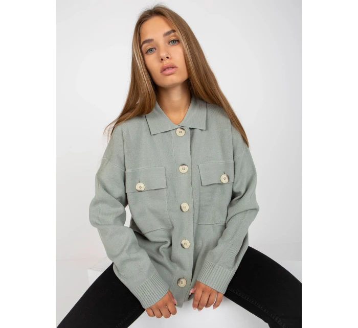 Dámsky sveter D90039W90818A3 svetlo zelený