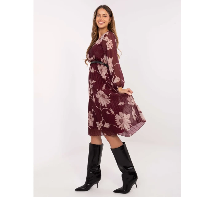 Sukienka IT SK model 21494218 bordowy - FPrice Sukienka IT SK model 21494218 bordowy - FPrice