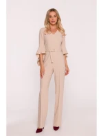 Kombinéza s rukávy béžová model 21319111 - STYLOVE